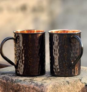 Mug à Moscow Mule en cuivre massif fait main, 16 oz, finition martelée antique, idéal pour les cocktails, la bière, les cadeaux, les fêtes, le bar à domicile - Product Image 4