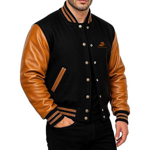 High Quality Men <b>Leather</b> Sleeve Letterman <b>Jacket</b> Custom Logo Design Breathable <b>Leather</b> Sleeves <b>Winter</b> <b>Jacket</b> - Product Image 4