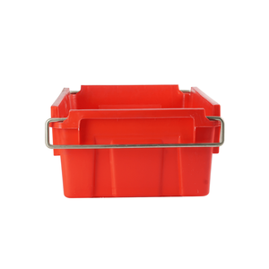 Eco-Friendly <b>Stackable</b> Rectangular Plastic Storage Bin Metal Handle Red Blue PP Material 4mm Thickness Agricultural Use Folin - Product Image 3