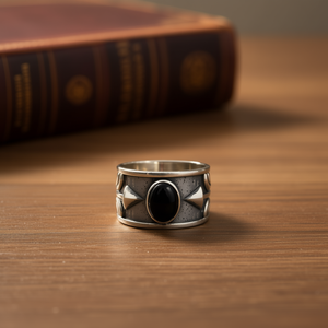 Men's Black Onyx <b>Fine</b> <b>Ring</b> 9.9 Grams - Product Image 3