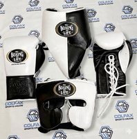 Ensemble d'entraînement de boxe sur mesure de haute qualité en cuir de vachette, kit d'entraînement de kickboxing confortable pour adultes, couleur et logo personnalisés, OEM