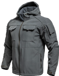 Unisex Formal Tactical Softshell Bomber <b>Jacket</b> Windproof Water Resistant <b>Fleece</b> <b>Lined</b> Multi-Pocket Hiking Outdoor OEM ODM Front - Product Image 3