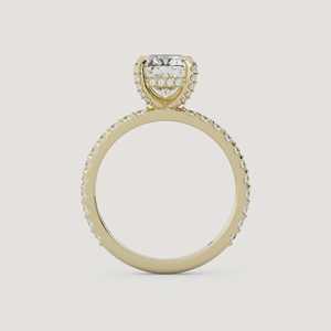 Bagues de fiançailles en diamant solitaire taille coussin, cultivé en laboratoire, serti à griffes, avec bande de 2 mm, bijoux de luxe pour anniversaire, vente en gros, or massif 14K 18K - Product Image 3