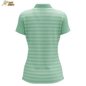 Polo informal para mujer, ropa deportiva corta en tela de poliéster de seda de estilo delgado con impresión de sublimación de logotipo personalizado - Product Image 3