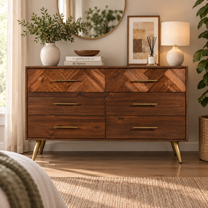 Bergen คอลเลกชัน maq ต่ำเฟอร์นิเจอร์เฟอร์นิเจอร์6ลิ้นชักออกแบบทันสมัยสำหรับห้องนอนบ้านไม้เนื้อแข็ง - Product Image 6