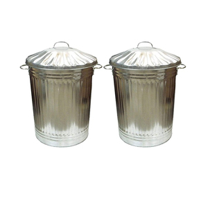 Contenedor de Basura de Hierro Galvanizado Más Vendido con Asa y Tapa para Jardín, Caja Redonda para Residuos en Interiores - Product Image 4