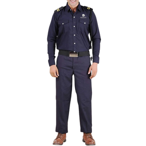Uniforme de Trabajo para Guardia de Seguridad, Conjunto de Camisa de Manga Larga con Pantalones a Juego, Epaulettes en los Hombros, Bolsillos en el Pecho, Ropa Profesional - Product Image 1