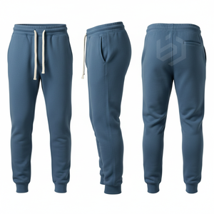 Pantalon de jogging cargo vert pour homme, taille élastique avec cordon de serrage, plusieurs poches, décontracté, en coton mi-lourd, style automne - Product Image 4