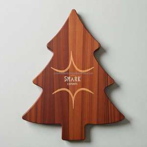 Tabla de cortar de madera hecha a mano con forma de árbol de Navidad | Respetuoso con el medio ambiente rústico | Comidas navideñas Regalo festivo - Product Image 1