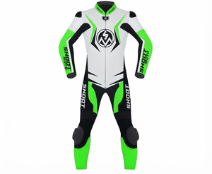 Combinaison de moto Rawasaki Pro 1 pièce pour homme en cuir de vache véritable/cuir de kangourou, style MotoCP, armure niveau 2 - Product Image 1