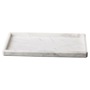 Marble Serving <b>Tray</b> With Gold Tone Handles For Serving <b>Snacks</b> Beverages And Appetizers In Luxury Living Room - Product Image 3