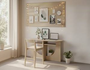 TABLE DE CONSOLE / TABLE D'APPUI en bois d'hévéa durable et placage de chêne MDF pour salle à manger et restaurant, décoration intérieure, couleur beige - Product Image 6