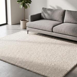 Tapis moderne en laine tissée à la main, antidérapant, à boucles épaisses, effet galet, texturé naturel, pour salon, chambre, entrée, maison - Product Image 4