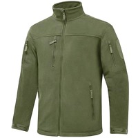 Veste en polaire vert olive pour homme, col montant, fermeture éclair, plusieurs poches, respirante, réversible, coupe classique, pour l'extérieur