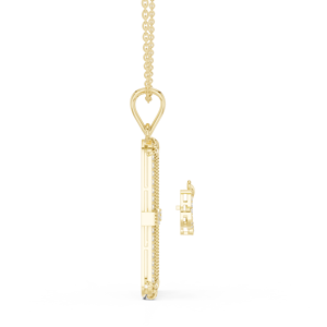 Collar con Colgante de Diamante Cultivado en Laboratorio en Oro Amarillo de 18K, Diseño de Ancla de Lujo con Esmalte Azul, en Oro Amarillo de 14K/18K - Product Image 2