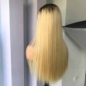 Perruque de cheveux humains blonds avec dentelle suisse dentelle transparente os droite prix de gros perruque avant de lacet - Product Image 1