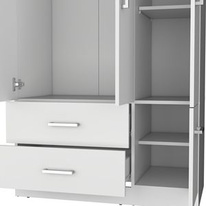 Armadio bianco da 71 pollici con asta a 4 porte 3 armadi 6 ripiani - Product Image 6