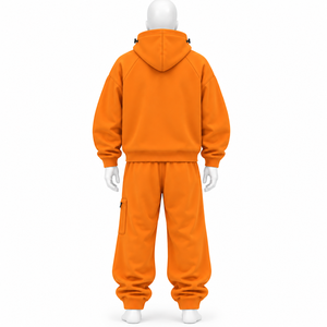 Ensemble de survêtement streetwear unisexe d'été, personnalisable avec broderie de logo, style vintage, couleur unie, effet empilé, grammage lourd, délavé à l'acide, en vente - Product Image 6