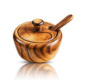 Azucarero de madera de acacia de la mejor calidad, recipiente para condimentos, a un precio asequible. - Product Image 2