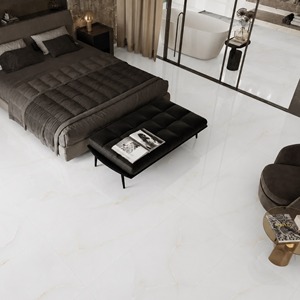 กระเบื้องพอร์ซเลนสีขาวออนิกซ์ Prime Onyx White ขนาด 600x1200 มม. ผิวมันเงา ลายหินออนิกซ์ พรีเมียม โปร่งแสง สำหรับปูพื้นและผนัง - Product Image 1