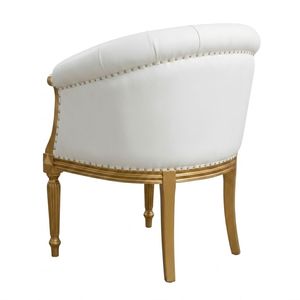 Fauteuil Inaloka en bois d'acajou de haute qualité avec finition dorée et belles sculptures pour l'intérieur - Product Image 5