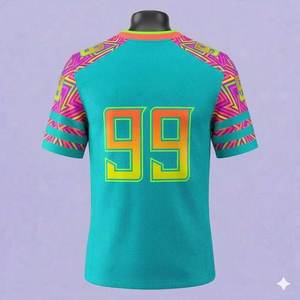เสื้ออเมริกันฟุตบอลแบบซับลิเมชั่น พิมพ์ชื่อทีม โลโก้ เบอร์ ด้วยเทคนิคการพิมพ์แบบซับลิเมชั่น ดีไซน์ล่าสุด - Product Image 2