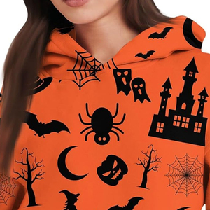 Sweat à capuche personnalisé pour Halloween avec imprimé effrayant, motif fantôme, citrouille, château, vêtements décontractés pour tous les jours, accessoires streetwear - Product Image 2