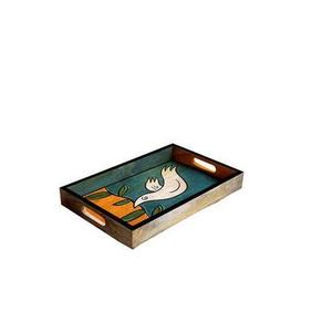 Plateau de service et de rangement contemporain en bois émaillé imprimé pour café, petit-déjeuner, décoration, maison, cuisine, restaurants - Product Image 4