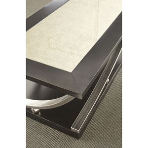 Tavoli occasionali contemporanei in stile audace espressione forme morbide e fluenti piani in vetro Merlot ciliegio mobili da soggiorno - Product Image 2