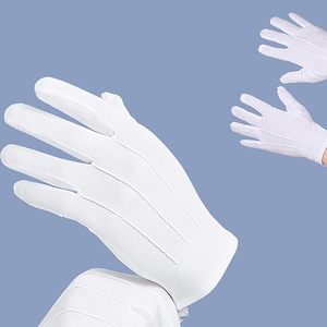 3 paires de gants de costume blancs à trois brins, gants pour hommes blancs, gants de costume en nylon pour serveur de smoking - Product Image 4