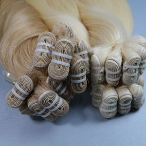 Pelucas de cabello humano Máquina Extensiones de cabello de trama Raw Doble dibujado Rubio Vietnamita Virgen Genius Trama Cabello Caliente 2025 - Product Image 1