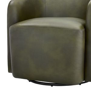 Poltrona Girevole Ardena in Ecopelle Verde Felce, Elegante Arredo per Soggiorno - Product Image 5