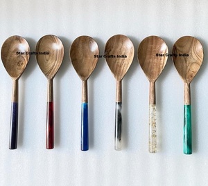 Ensemble de saladiers en bois personnalisés, vente en gros, nouveau, manche long, logo personnalisé, écologique, passe au lave-vaisselle, pour la maison, la cuisine, les hôtels - Product Image 3