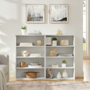 Libreria Espositiva a 8 Ripiani Regolabili, Mobile Multifunzionale a Doppio Strato per CD e DVD, per Casa e Ufficio - Product Image 6
