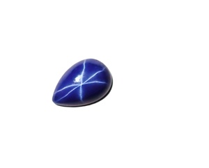 Zafiro Azul Estrella Pera 8x12 mm 4 Quilates, Cabujón Pulido Creado en Laboratorio con Efecto Estrella de 6 Rayos, 4 mm de Altura para Fabricación de Joyas - Product Image 2