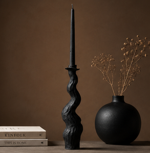 Black Powder <b>Coat</b> Flameless Wavy Aluminum Design Candlestick Holder for Home Wedding & Christmas Decoration - Product Image 2