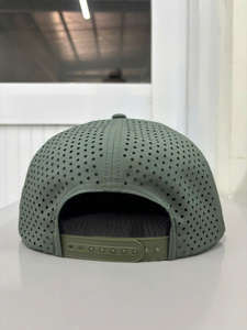 High Quality Custom Logo 5 Panel High Quality Two Tone Flat Brim Breathable Laser Cut Snapback Hat with Rope Made in Vietnam - Product Image 5