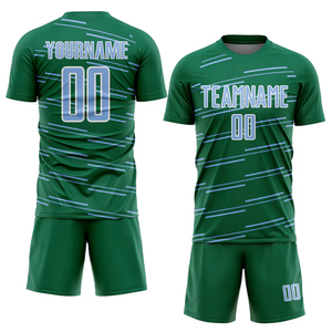 Ensemble de football pour hommes adultes, blanc et bleu, maillot à manches courtes sublimé, short, chaussettes, ensemble complet, tissu respirant, imperméable, polyester - Product Image 5