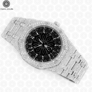 Montre de luxe Charm_Jewells en acier inoxydable, boîtier carré 42 mm, cadran analogique, verre saphir, mouvement mécanique unisexe, étanche 10 bars - Product Image 2