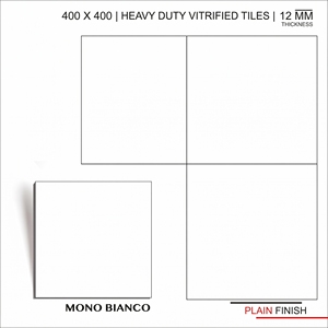 Dalles de stationnement vitrifiées Mono Bianco 400x400mm, finition perforée, 12mm, haute résistance, antidérapantes, pour extérieur, allée, jardin, passerelle - Product Image 6