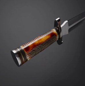 Couteau utilitaire d'extérieur artisanal en acier à haute teneur en carbone de qualité industrielle avec étui de rangement en cuir véritable et support OEM/ODM - Product Image 2