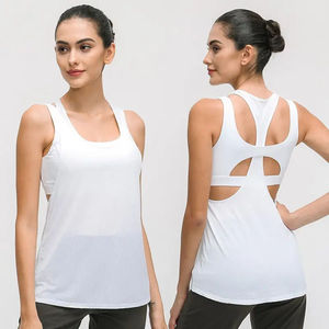 Premium Quality Custom Logo <b>Low</b> Moq Women Scoop Neck Hollow Out Knitted Tank <b>Top</b> Breathable Sporty Regular Length - Product Image 1