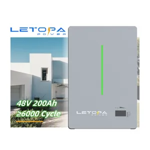 LETOPA 48V 200ah Lifepo4 batería solar 5kwh 10kwh Lifepo4 48V Powerwall litio 100AH 200AH batería hogar almacenamiento de energía Sys