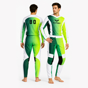 Ensemble Maillot et Pantalon de Motocross Vert Néon Jeunesse 2026 – Équipement de Course MX Tout-Terrain Respirant pour Moto - Product Image 2