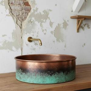 Lavabo de Cobre Artístico de Lujo, Lavabo Hecho a Mano, Accesorio de Baño Duradero, Decorativo, de Metal - Product Image 3