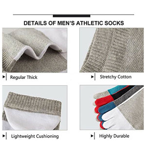 Five Finger Toe Sport Athletic Crew Casual Solid Ankle Cotton Men <b>Socks</b> Breathable Comfortable Everyday Fitness Running Training - Product Image 5