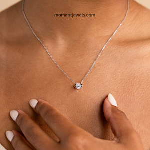 Collar de Plata de Ley S925 con Zirconia Hexagonal, Cadena con Colgante Chapado en Oro, Joyería para Mujer de Uso Diario - Product Image 4