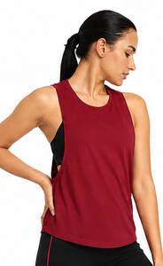 Débardeur personnalisé pour femme, haut de yoga, vêtement de fitness, débardeur de sport 100 % coton, gilet de sport pour femme - Product Image 3