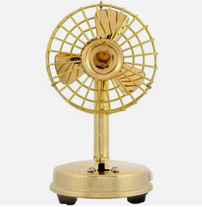 Vintage Brass Table Fan <b>Mini</b> Decorative <b>Desk</b> Air Cooling Fan Golden Metal Desktop Gift Home Decor - Product Image 1