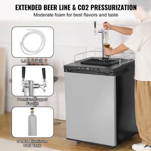 Dispenser di Birra a Doppio Rubinetto a Grandezza Naturale con Serbatoio CO2 (Senza Gas) e Vassoio Raccogligocce - Product Image 4